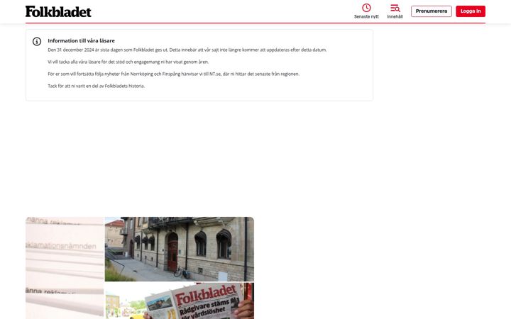 Screenshot of folkbladet.se