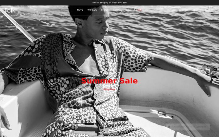 Screenshot of folkclothing.com