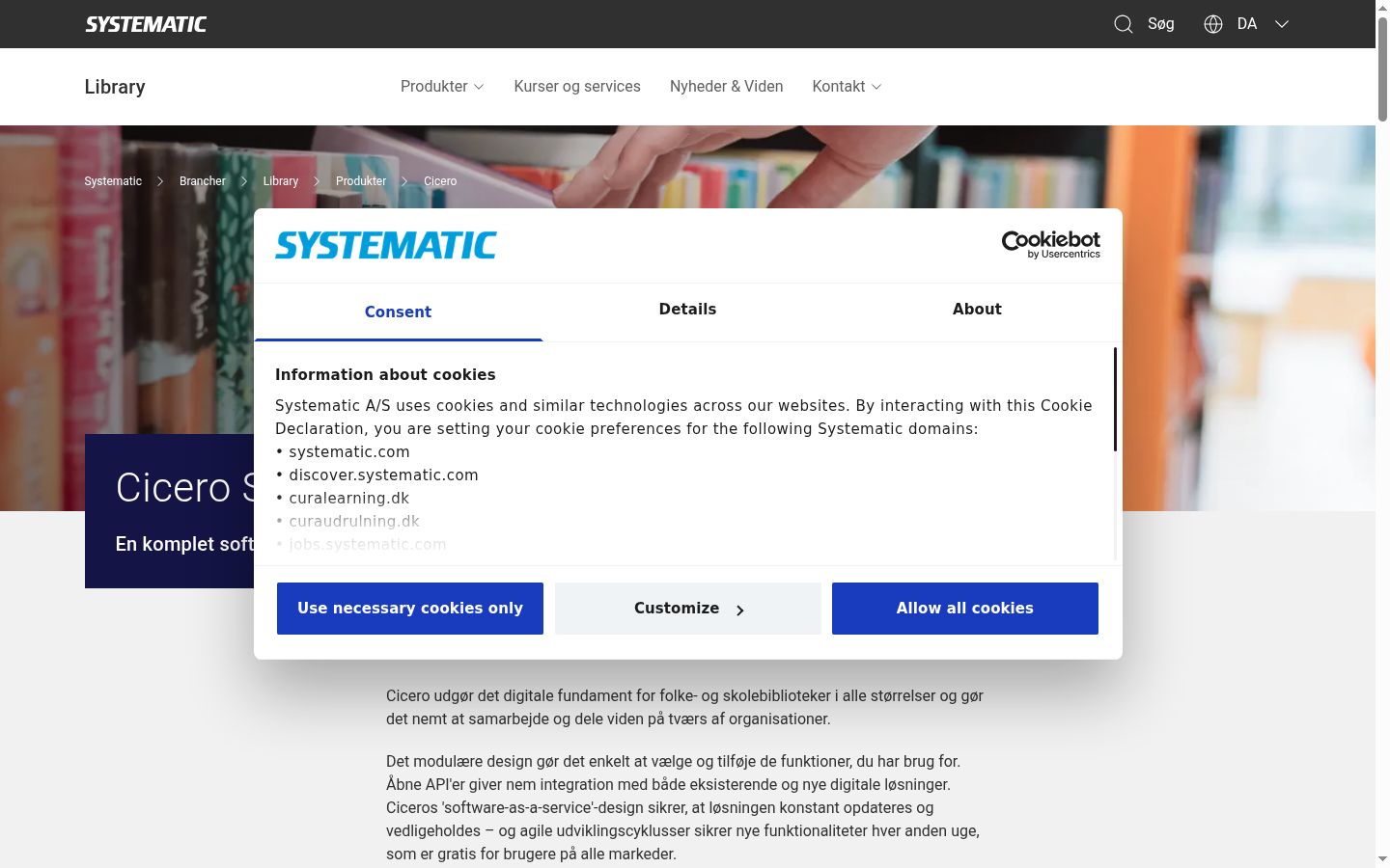 Képernyőkép a bármilyen interakció előtt megjelenő hozzájárulási bannerről