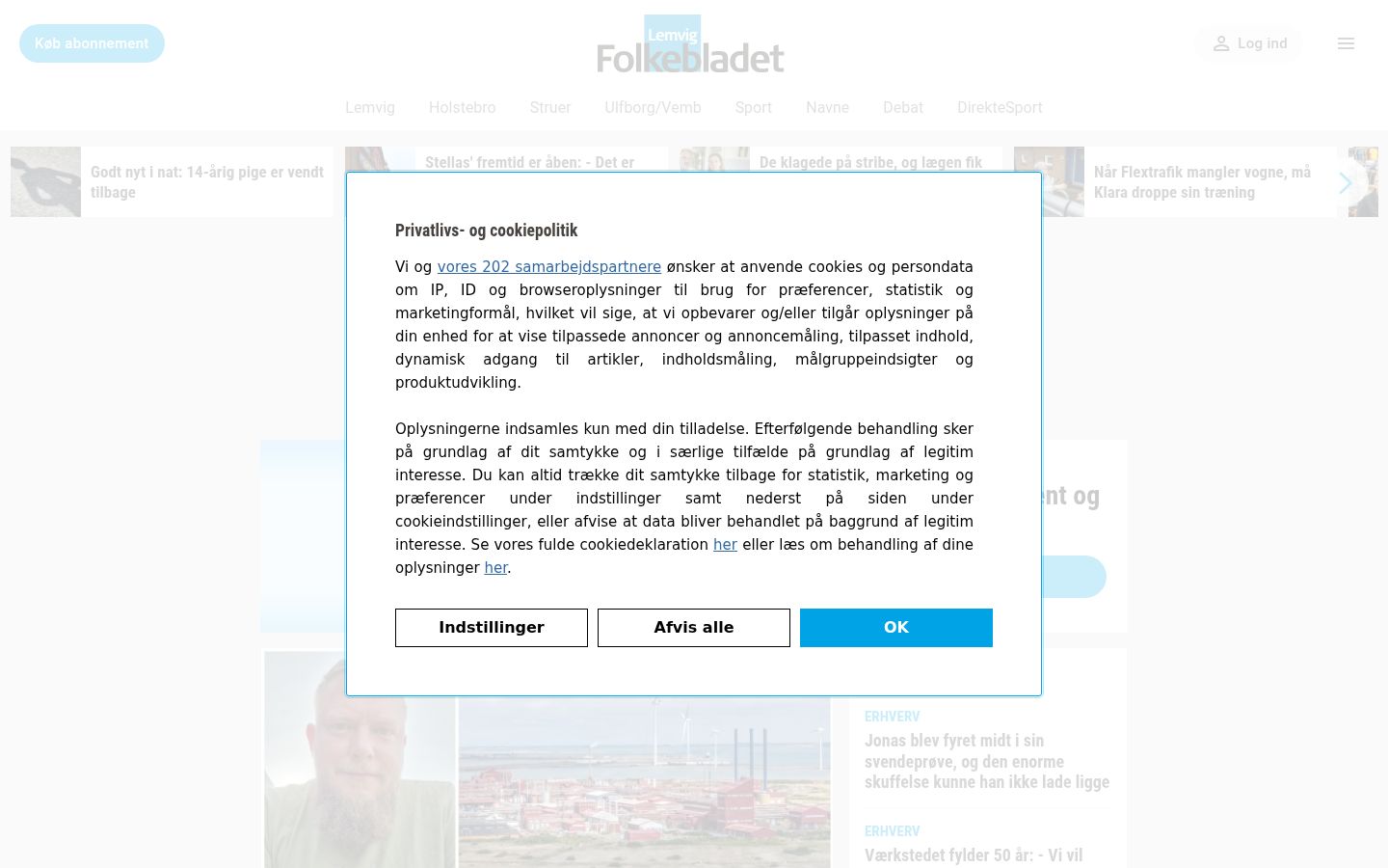 Képernyőkép a bármilyen interakció előtt megjelenő hozzájárulási bannerről