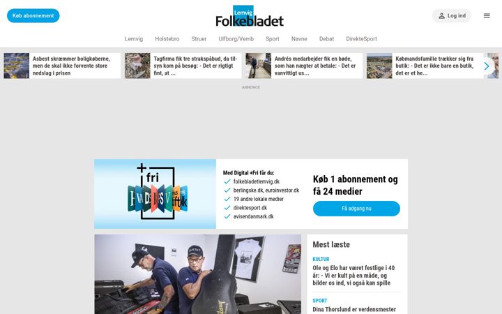Screenshot of folkebladetlemvig.dk
