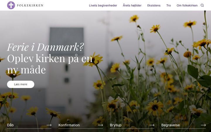 Screenshot of folkekirken.dk