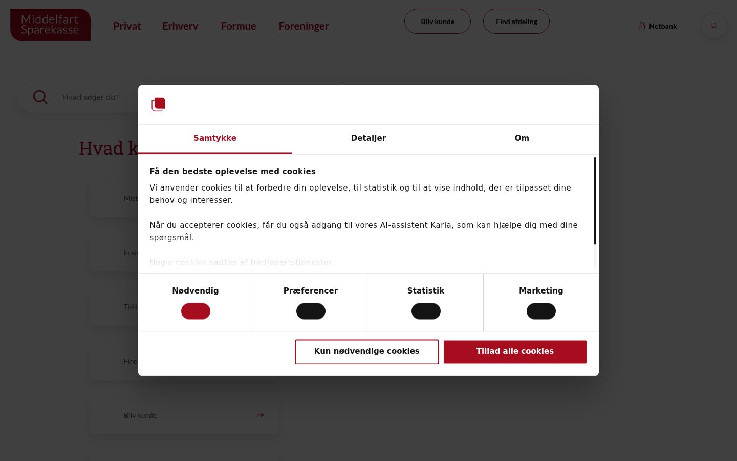 Capture d'écran de la bannière de consentement affichée avant toute interaction