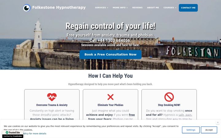 Skærmbillede af folkestone-hypnotherapy.co.uk