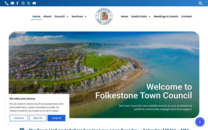 Skærmbillede af folkestone-tc.gov.uk