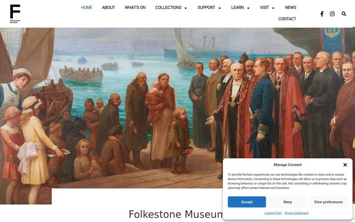 Screenshot of folkestonemuseum.co.uk