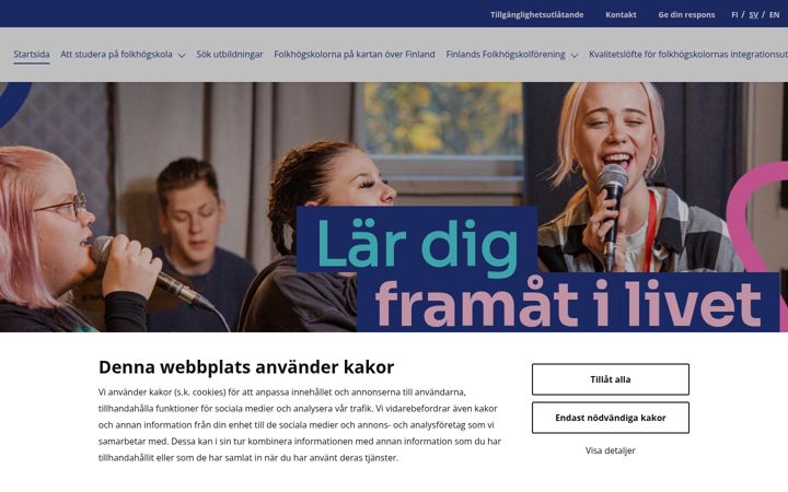 Ekrano kopija folkhogskolor.fi