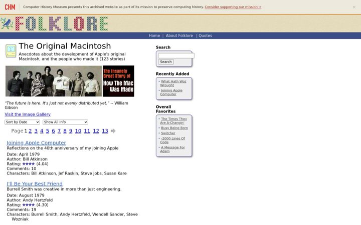Screenshot of folklore.org