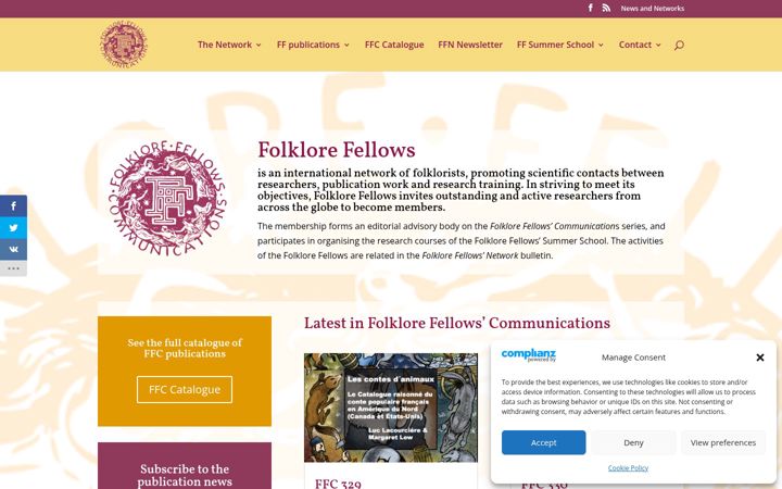 Ekrano kopija folklorefellows.fi