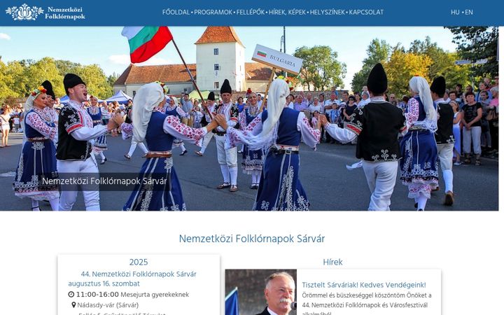 Screenshot of folklornapok.hu