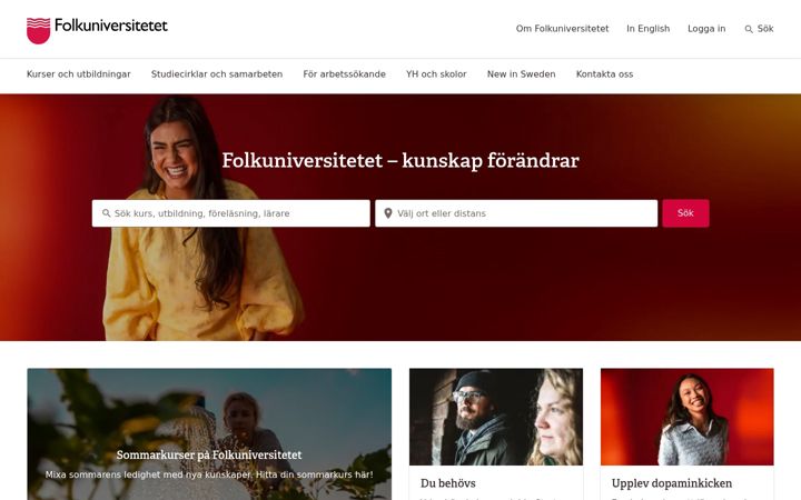 Screenshot of folkuniversitetet.se