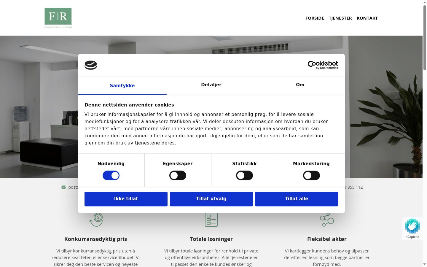 Screenshot des Einwilligungsbanners vor jeglicher Interaktion