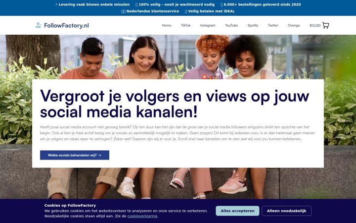 Screenshot of followfactory.nl