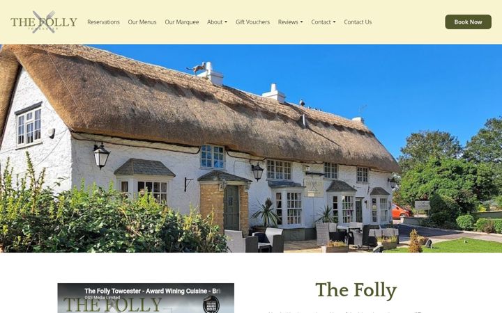 Screenshot of follyinntowcester.co.uk