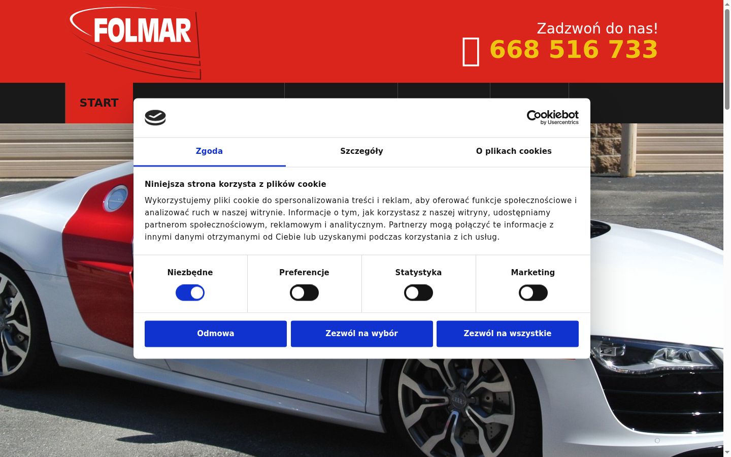 Captura de ecrã do banner de consentimento apresentado antes de qualquer interação