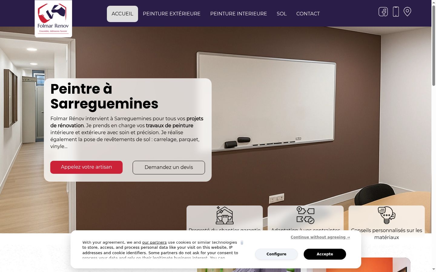 Sutikimo reklamjuostės, rodytos prieš bet kokią sąveiką, ekrano kopija