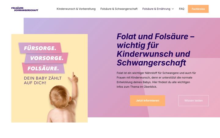 Screenshot ta' folsaeure-schwangerschaft.de