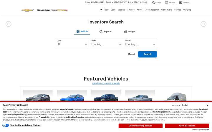 Screenshot of folsomchevy.com