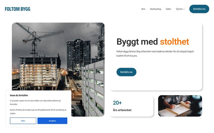 Screenshot of foltombygg.se