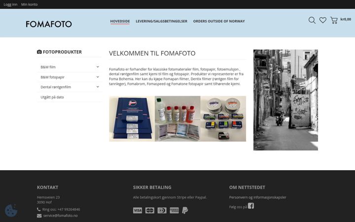 Screenshot of fomafoto.no