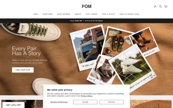 Screenshot of fombrand.com