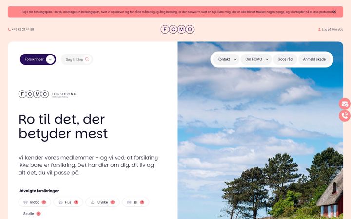 Kuvakaappaus sivustosta fomo.dk