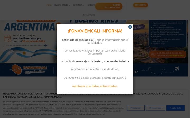 Captură de ecran a fonaviemcali.com.co