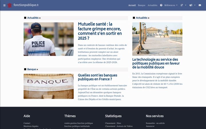 Screenshot of fonctionpublique.fr
