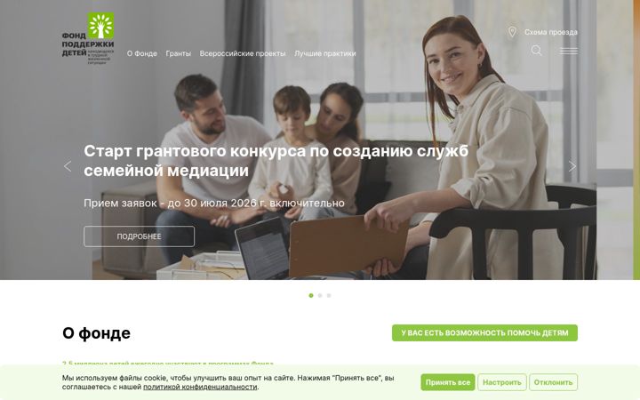 Screenshot of fond-detyam.ru
