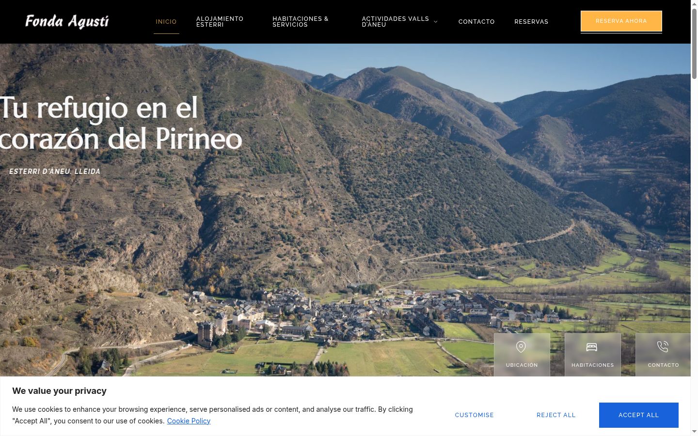Screenshot del banner di consenso mostrato prima di qualsiasi interazione
