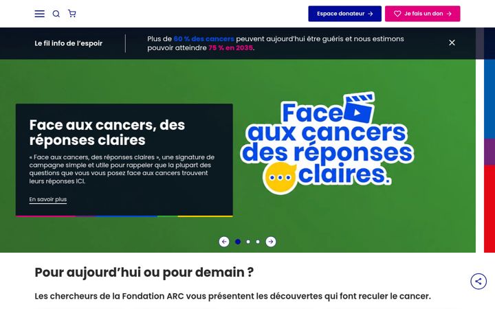 Screenshot stránky fondation-arc.org