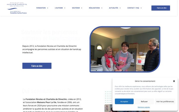 Screenshot of fondation-dedinechin.org