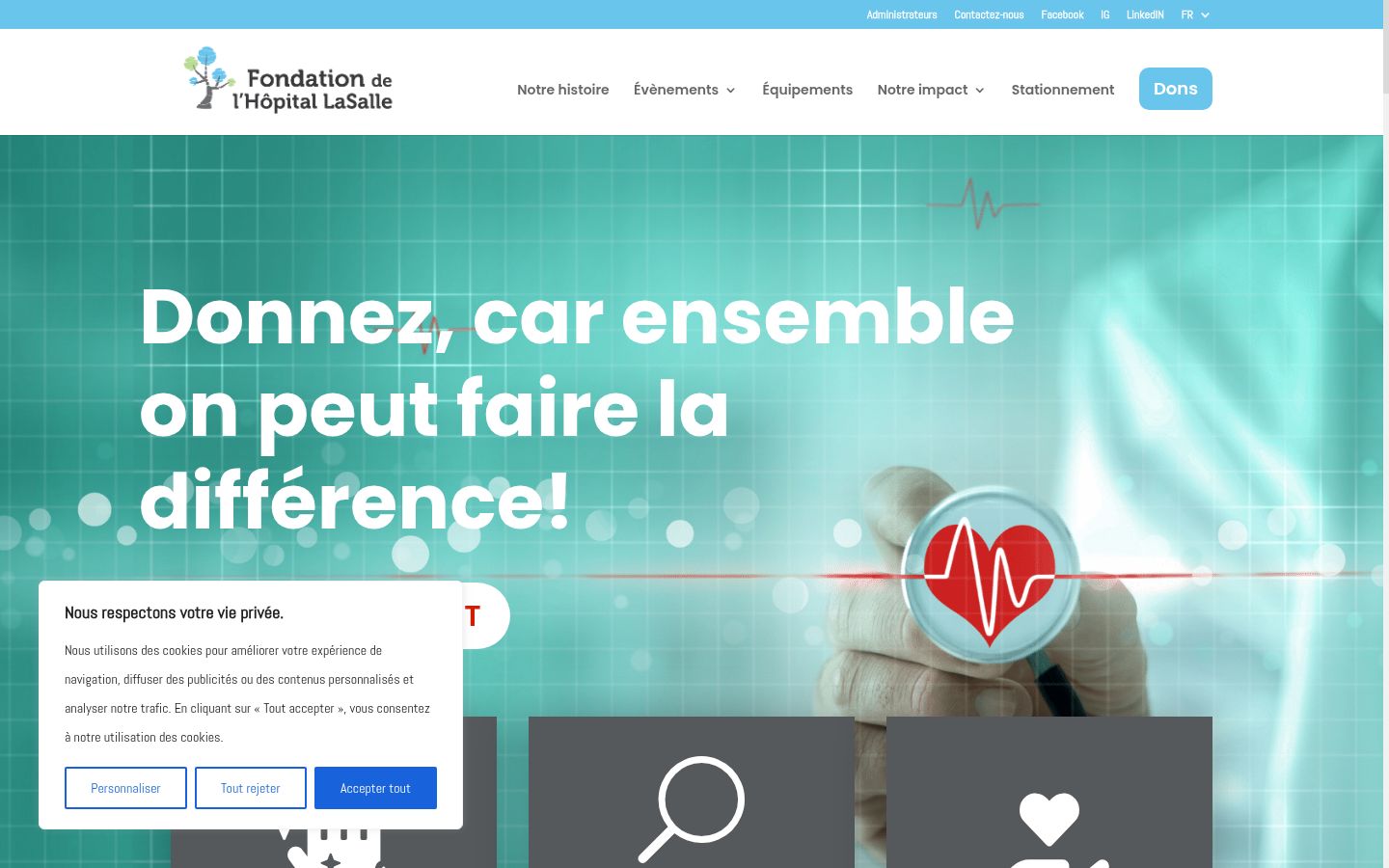 Screenshot del banner di consenso mostrato prima di qualsiasi interazione