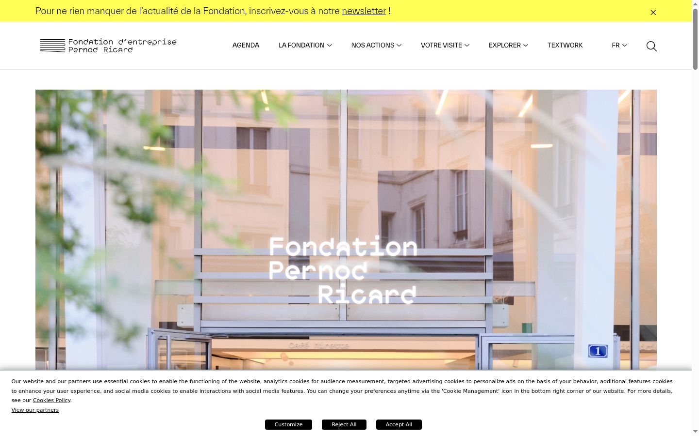 Screenshot del banner di consenso mostrato prima di qualsiasi interazione