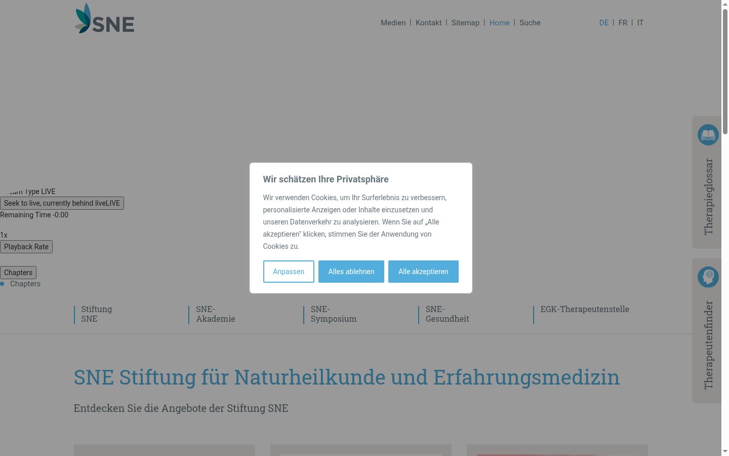 Screenshot of the consent banner shown before any interaction