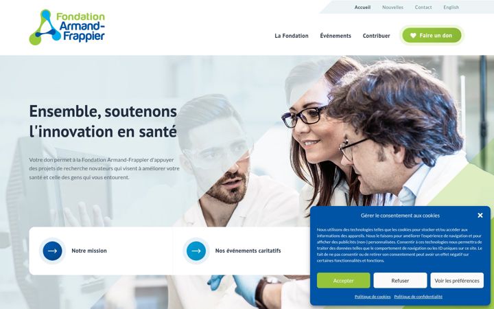 Snimka zaslona za fondationafrappier.ca