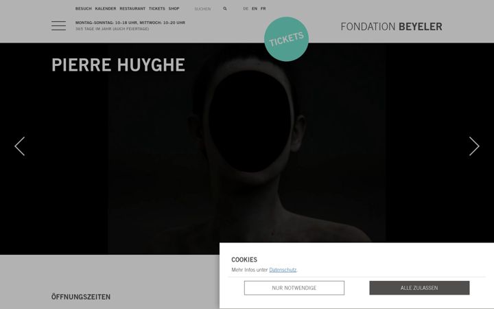 Screenshot of fondationbeyeler.ch