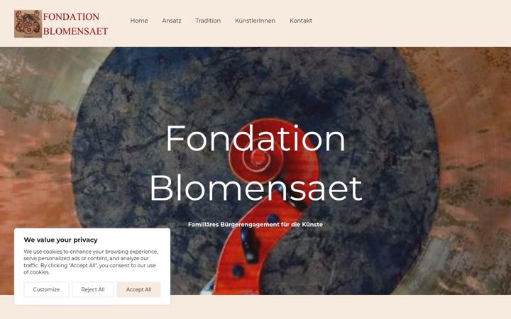 Screenshot ta' fondationblomensaet.de