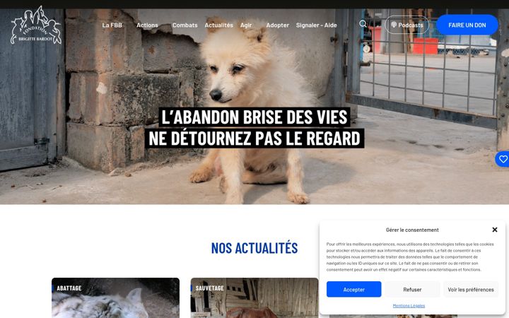 Screenshot of fondationbrigittebardot.fr