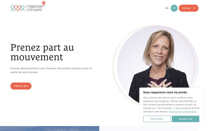 Screenshot of fondationcitedelasante.com