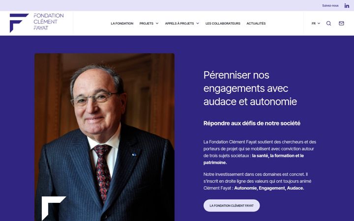 Screenshot of fondationclementfayat.com