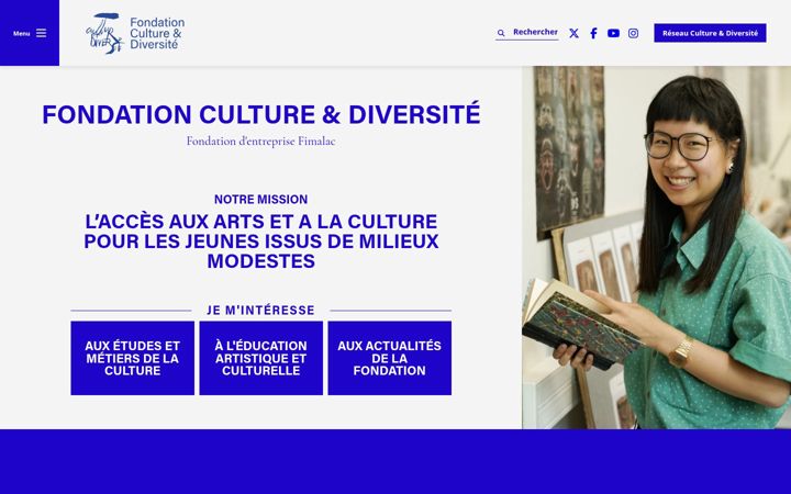 Screenshot of fondationcultureetdiversite.org