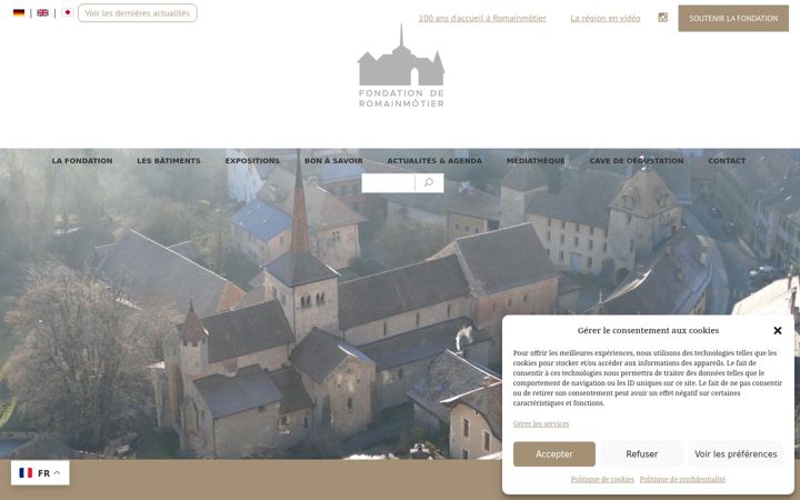 Screenshot of fondationderomainmotier.ch