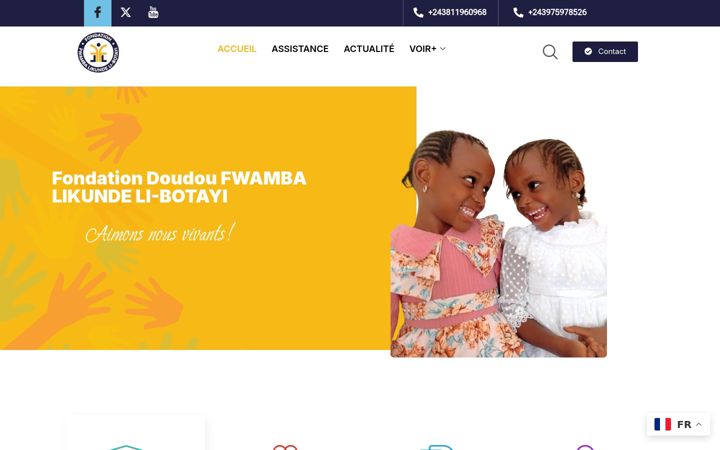 Screenshot of fondationdoudoufwamba.com