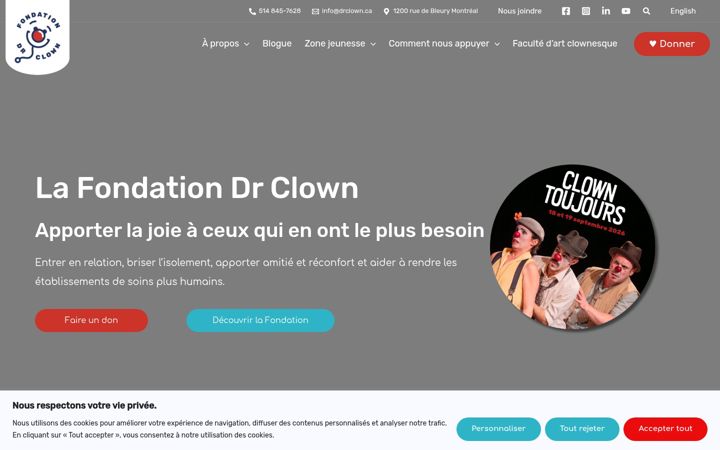 Snimka zaslona za fondationdrclown.ca
