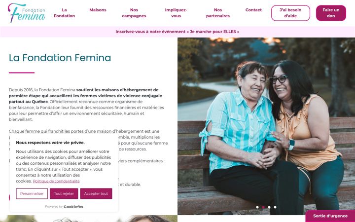 Snimka zaslona za fondationfemina.ca