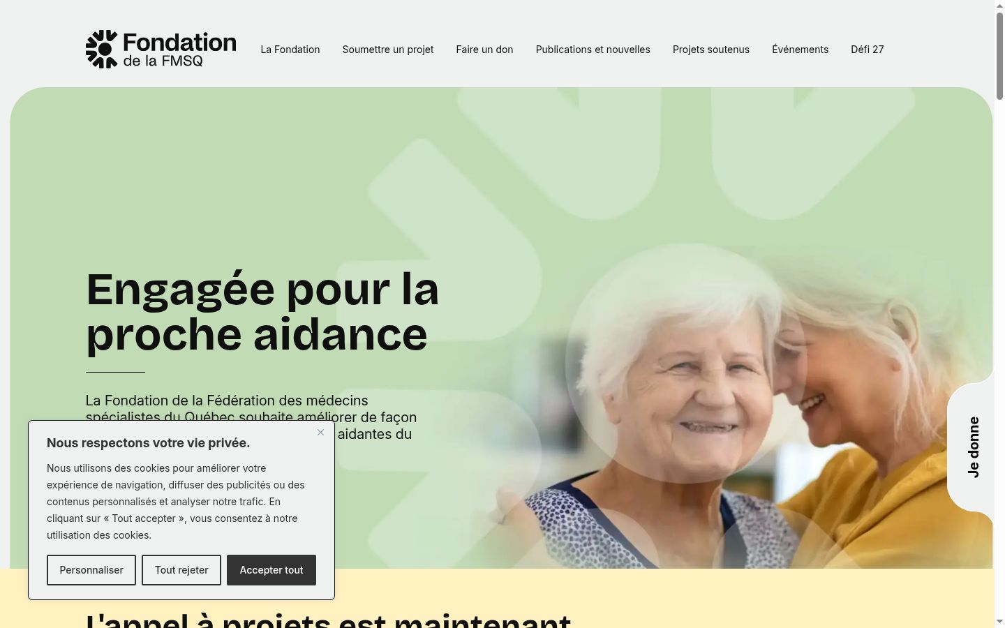 Ekrānuzņēmums ar piekrišanas baneri, kas tika rādīts pirms jebkādas mijiedarbības