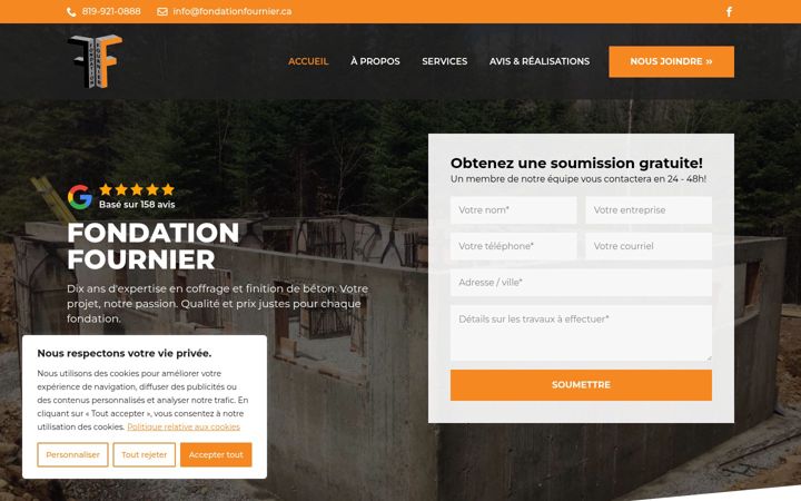 Snimka zaslona za fondationfournier.ca