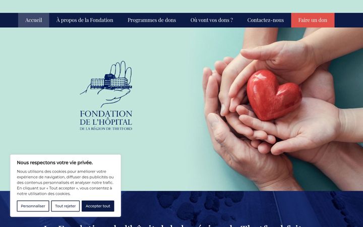 Snimka zaslona za fondationhopitalregionthetford.ca