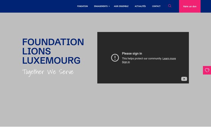 Skärmbild av fondationlions.lu